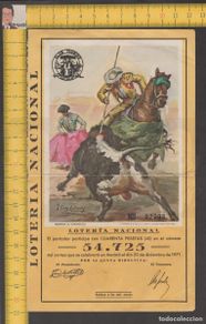 Tauromaquia: CLUB TAURINO CASTELLÓN : PARTICIPACIÓN LOTERÍA NACIONAL AÑO 1971 - CARTEL PINTOR JOSÉ CROS ESTREMS